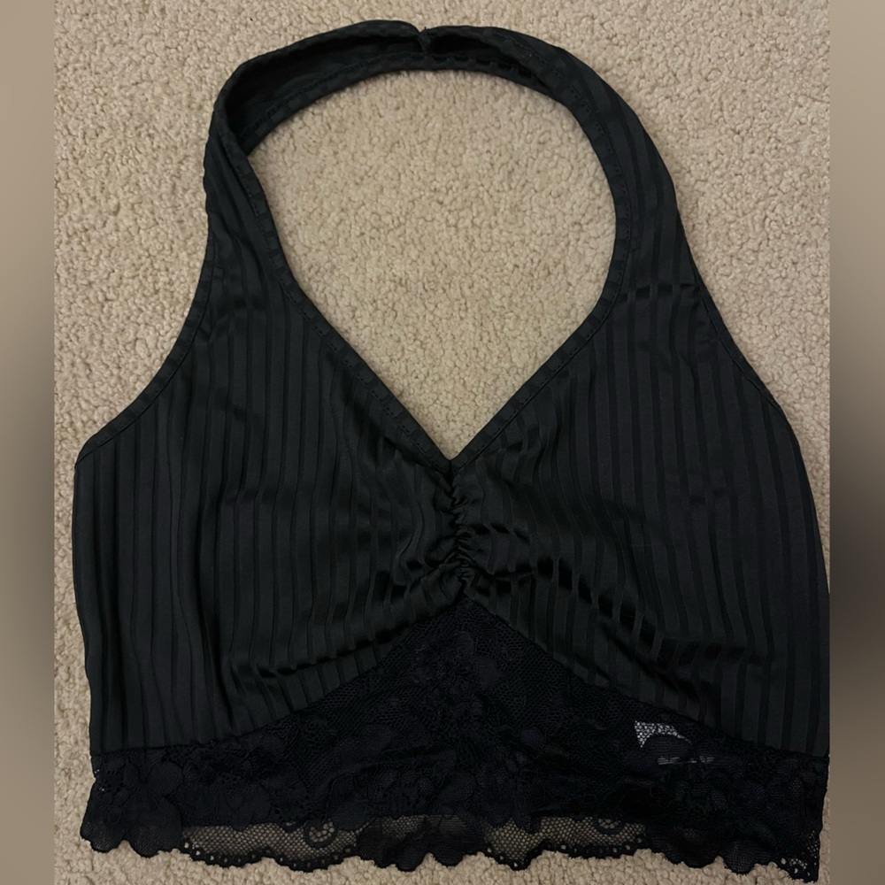 SHEIN halter laced scrunch top